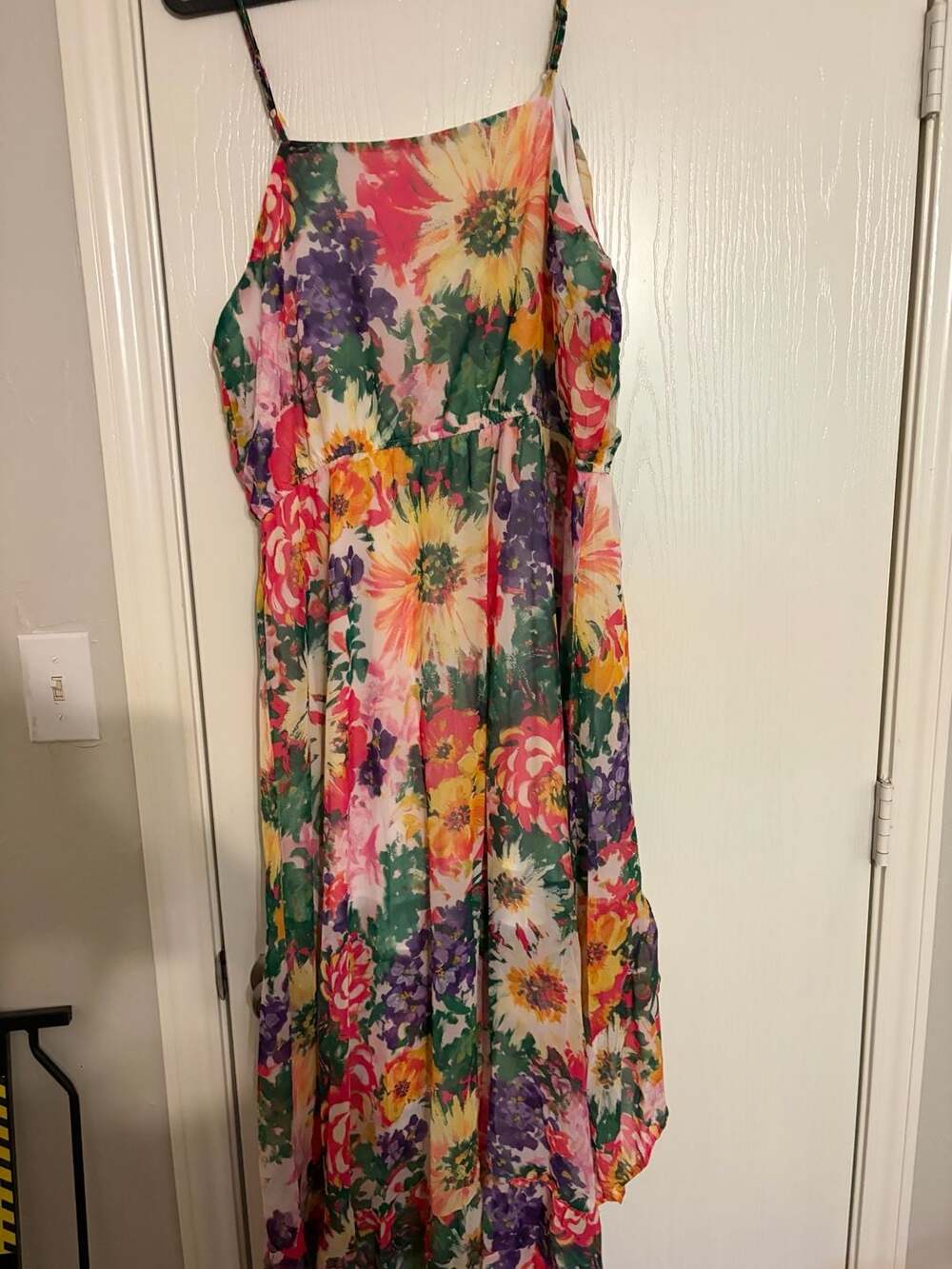 Hayden Los Angeles Vivid Floral Asymmetric Ruffle Dress Plus Size 1XL
